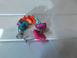 AMERICAN GIRL DOLL GRACE CHARM BRACELET BRAVE, LOYAL, HEARTS 9 CHARMS NECKLACE
